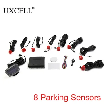 

UXCELL 8 Parking Sensors LED Display Car Backup Reverse Assistance Human Voice Alert Kit Red