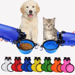 LIGINWAAT ABS Dual-purpose Feeding Feeder Water Food Bottle Folding Dogs Cats Outdoor Travel Waterproof Pet Bowls For Dog Cat LIGINWAAT ABS Dual-purpose Feeding Feeder Water Food Bottle Folding Dogs Cats Outdoor Travel Waterproof Pet Bowls For Dog Cat