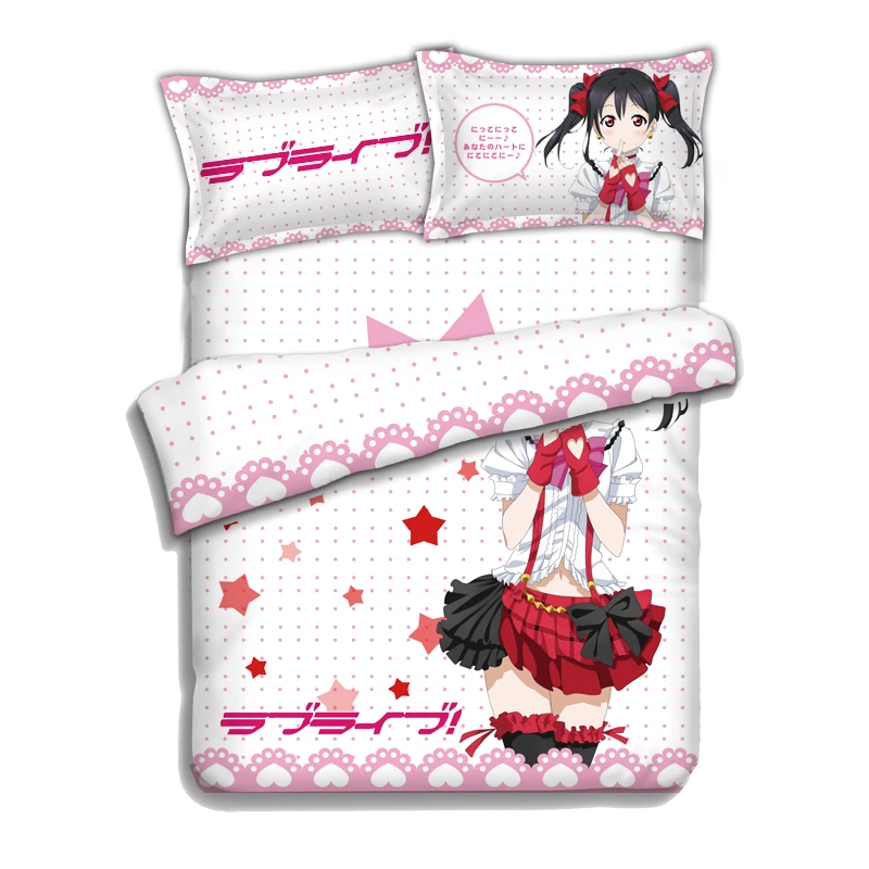 日本アニメloveliveニコ矢沢ベッドシーツ寝具シート寝具セットベッドカバーキルトカバー枕ケース4個 Bedding Set Quilt Coversheets Bedding Aliexpress