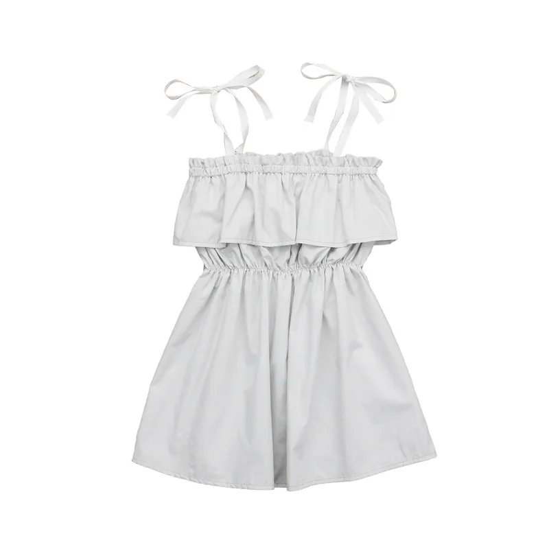 

2019 Lovely Kids Baby Girls Party Princess Solid Color Wedding Full Dresses Sleeveless Dress 9M-5T