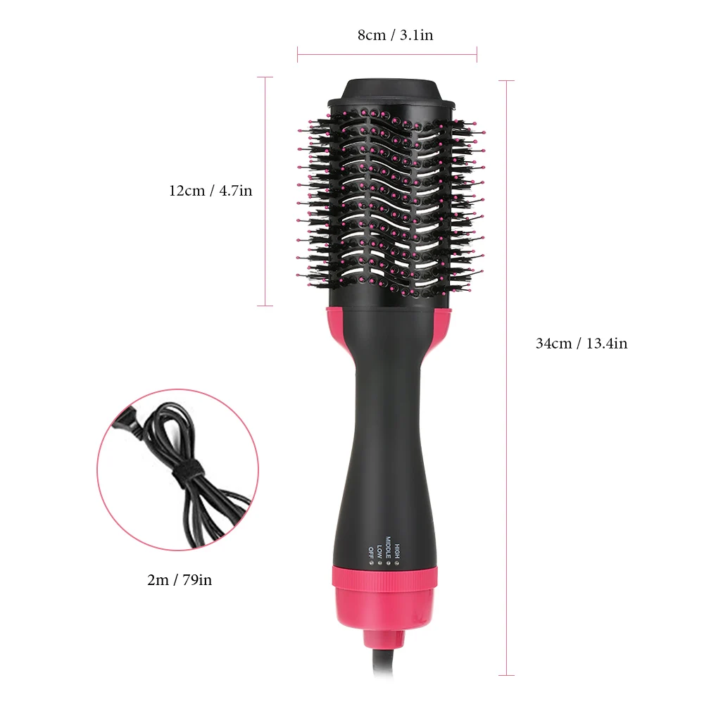 3 in 1 Negative Ions Hair Dryer Curler Straightener Hot Air Hair Brush Roller Comb Hair Curling Iron hair curlers hairbrush