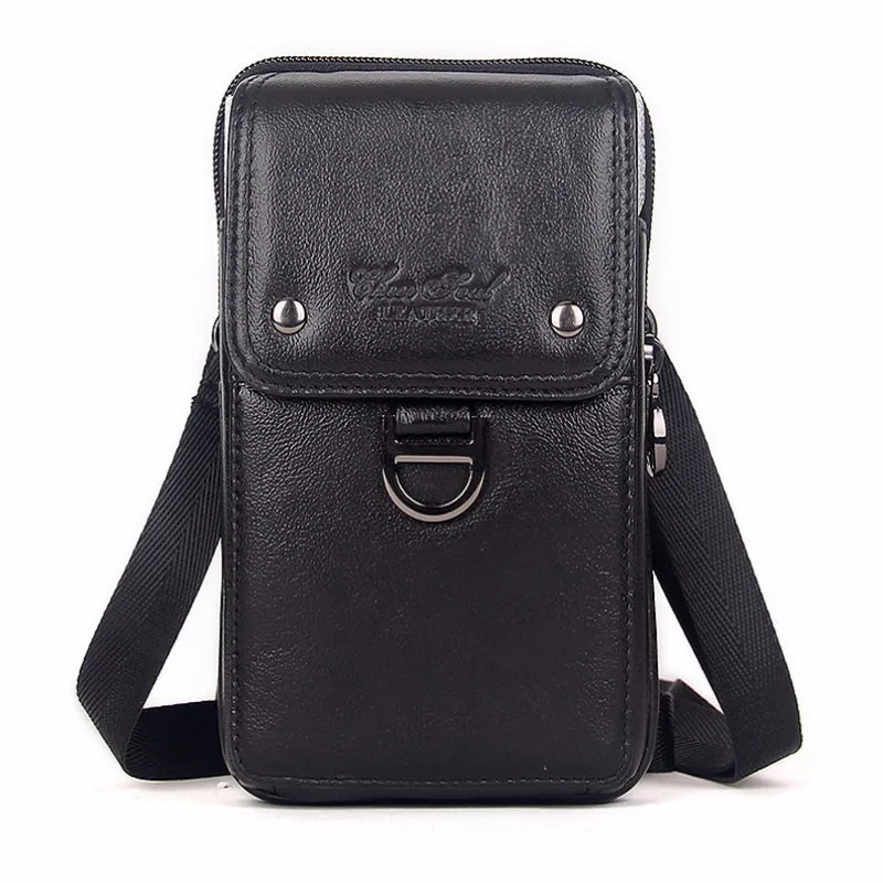 

Men Leather Waist Pack Bag Zipper Wallet Cell/Mobile Phone Pocket Cigarette Case Coin Purse Male Fanny Money Bags
