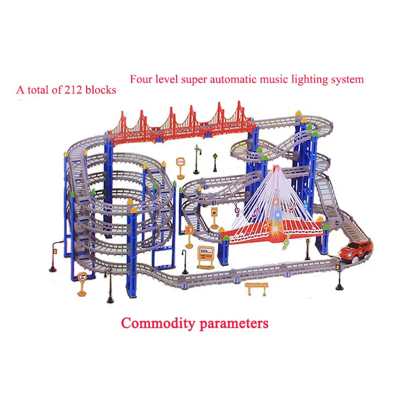 212 шт./компл. волшебный трек детские игрушки в сборе развивающий автомобиль красочная Встроенная сборка Мини DIY гоночная дорожка oy для мальчика