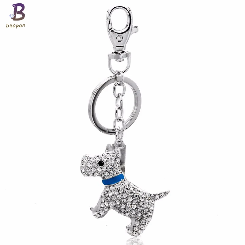 

Free Shipping 2017 NEW Key Chain Silver Plated Cute Dog Figure Dogs Key Ring Shape Cheap Wholesale Lovely Keychain DIY