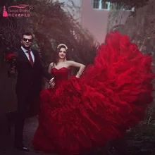 Rot Luxus Prom Ballkleider Organza Kleider Für Besondere Anlässe Rot Kleider Pailletten abendkleider Z573
