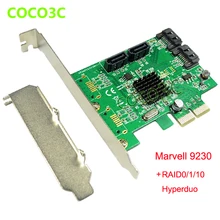 Marvell Чипсет 4 Порты SATA 6 Гбит/с PCI Express контроллер карта PCI-e SATA 3,0 конвертер RAID 0 RAID 1 RAID10 и HyperDuo