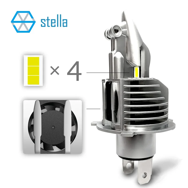 Stella H4/9003/HB2 светодиодный фар автомобиля лампы 12V 24V 70W 11600LM светодиодный лампы для авто высокого луча ближнего света Противотуманные фары для мотоцикла h4