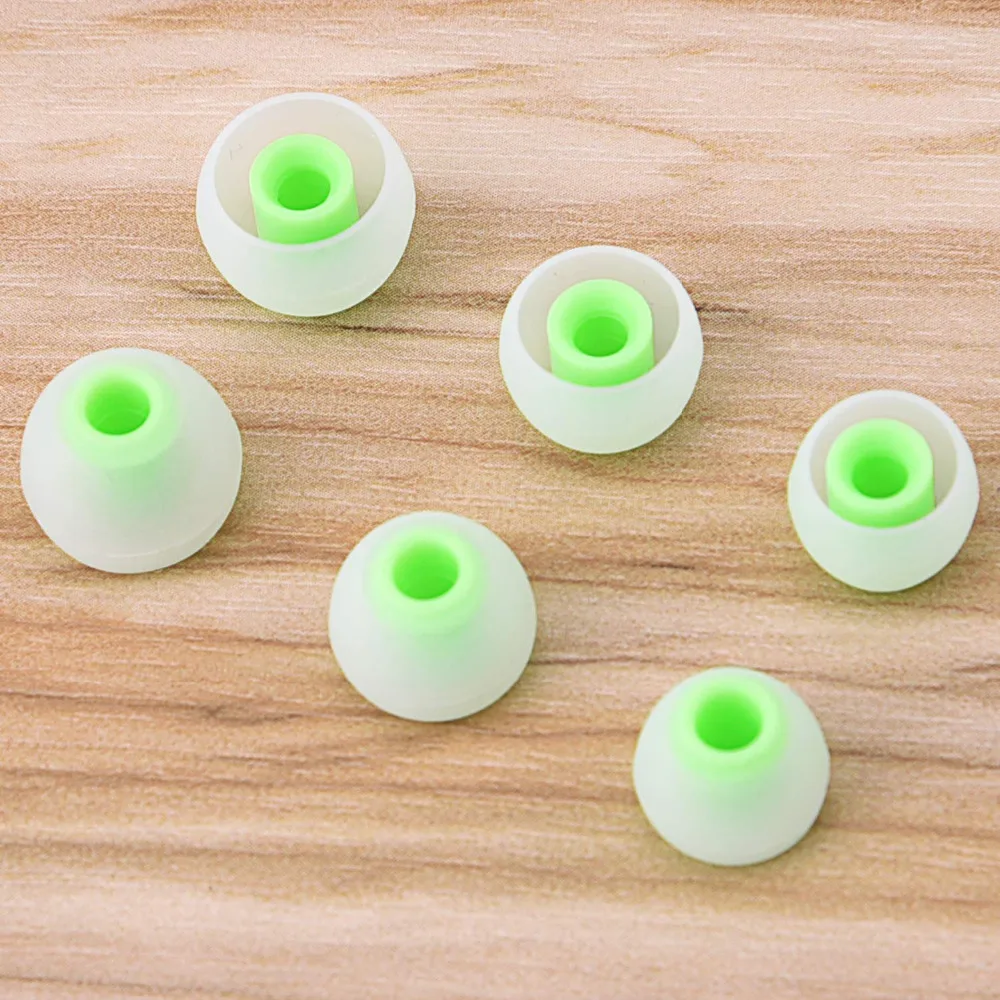 

Soft Silicone Replacement Eartips Earbuds Cushions Ear pads Cover Case For 3.8-5.5 mm Earphone Headphone In-ear ( Green/Clear )