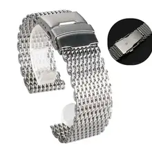 18 мм, 20 мм, 22 мм, 24 мм, нержавеющая сталь, Миланская Акула, сетчатый ремешок для часов, серебряный браслет для часов Omega Tissot Seiko
