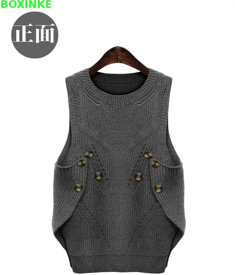 

Sale Pullover Computer Knitted Limited O-neck Pull Sweater Large Size Women Vest Hitz Fat Mm Loose Irregular Head Warm