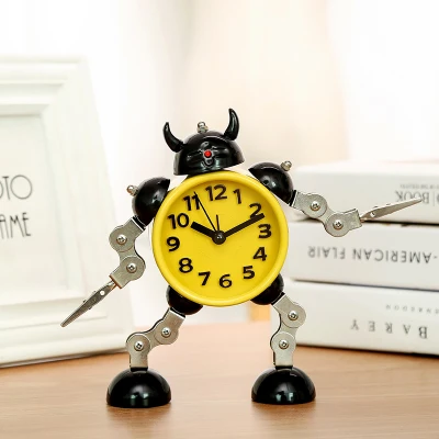 

Deformation robot alarm clock, alarm clock, creative students children cartoon alarm clock, table clock, clock.
