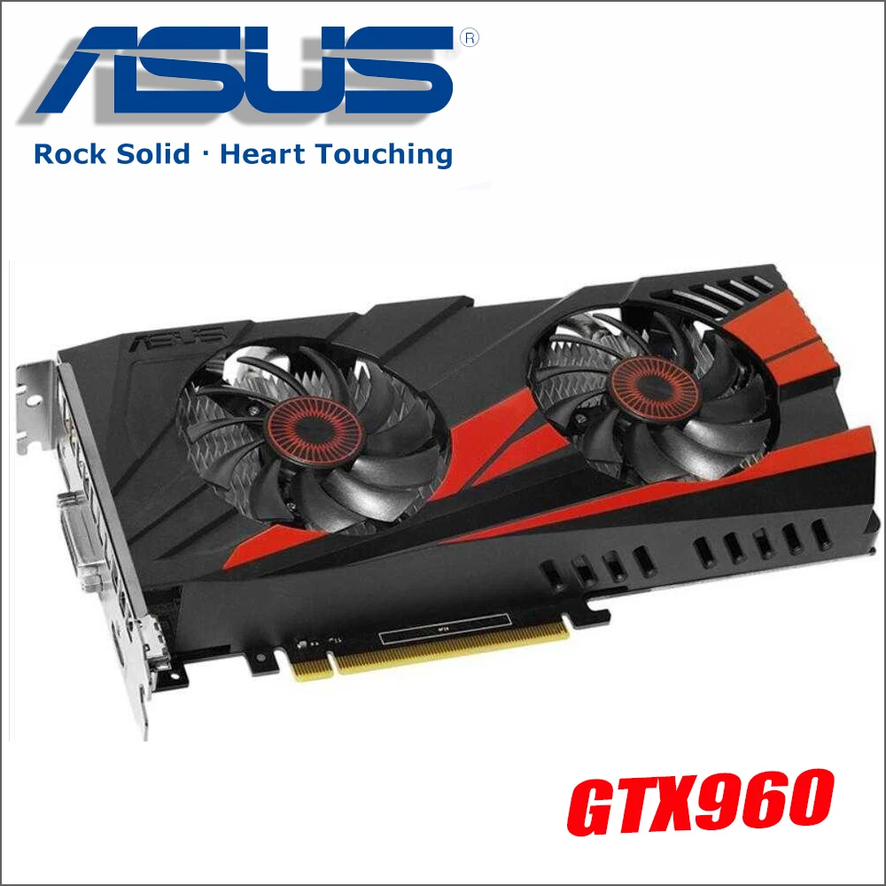 Б/у Видеокарта ASUS GTX960-DC2OC-2GD5 GTX 960 2 Гб 128 бит GDDR5 видеокарты для nVIDIA VGA Geforce Hdmi Dvi игры GTX960