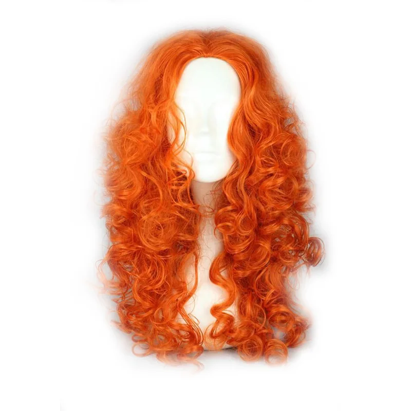 

MCOSER 55CM Length Curly Synthetic Orange Color Cosplay Party Wig 100% High Temperature Fiber Hair WIG-342B