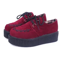 Женщины Квартиры Обувь 2016 новая мода creepers обувь женщина плюс размер Лианы туфли на платформе