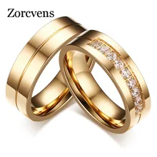 ZORCVENS – bague de mariage couleur or en acier inoxydable, bijou romantique, zircone cubique, pour amoureux, nouvelle collection 2020