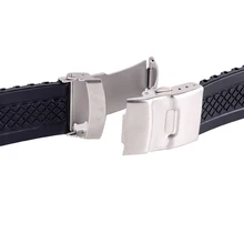3 Estilos Sports Watch Band 20mm 22mm 24mm Fivela de Aço Cinta Macia da Borracha de Silicone Pulseira Pulseira de Pulso assista acessórios