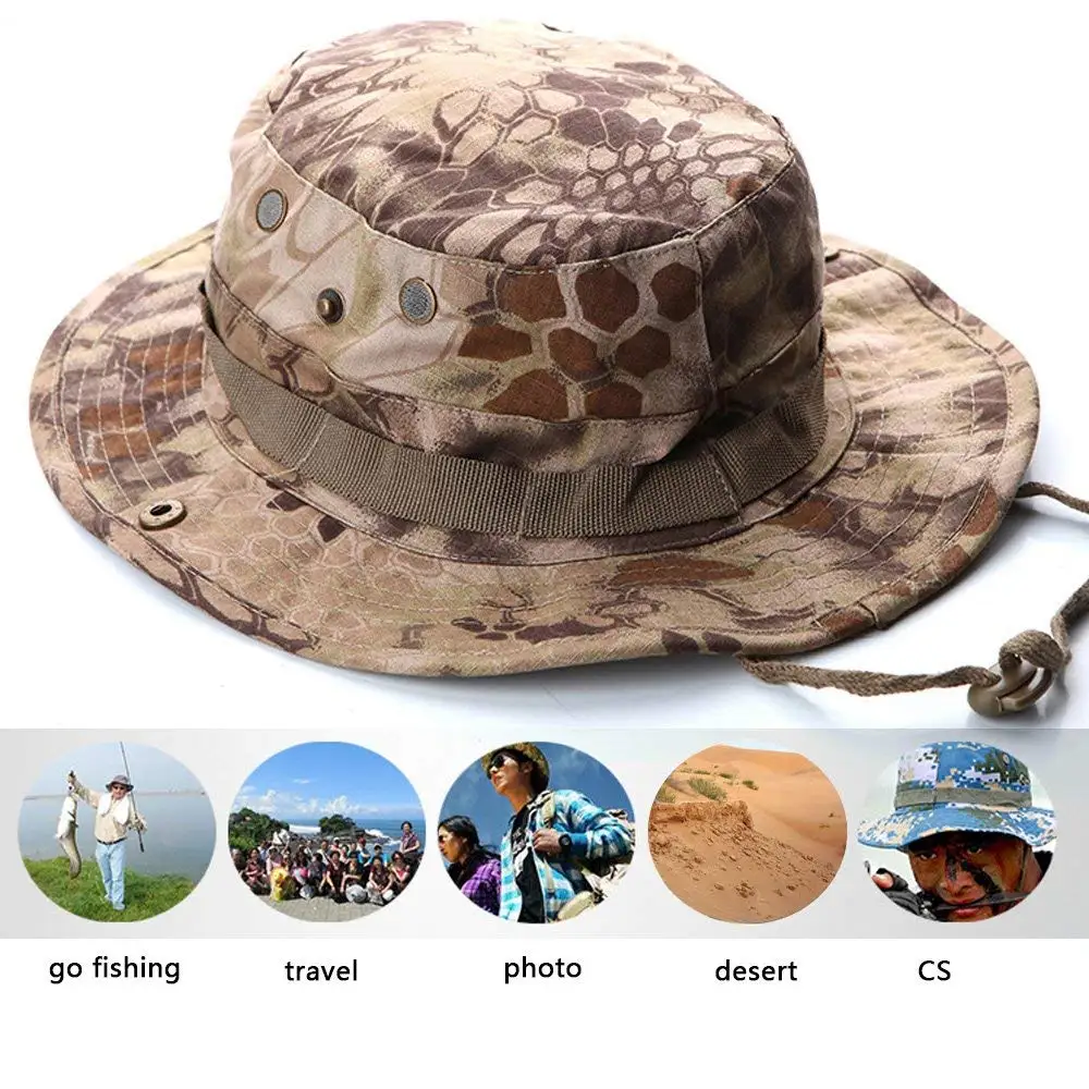 В стиле милитари тактические Бонни шляпа охотничья Круглый полями ВС Бонне Шляпы Открытый Кепки армии Кепки