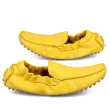 Respirant Mocassins en cuir Véritable Mâle Mocassins Mode Casual Hommes Slip-On Appartements Conduite chaussures 022