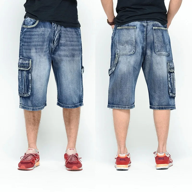 NEW 2020 Men Loose Jeans HIP HOP Skateboard short Jeans Men's Fashion trousers Size 30-46 Big pockets NEW 2020 Men Loose Jeans HIP HOP Skateboard short Jeans Men's Fashion trousers Size 30-46 Big pockets