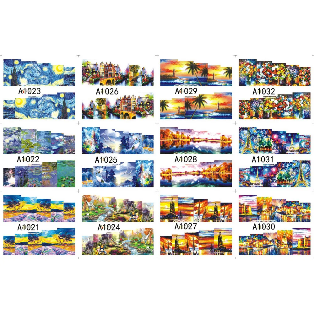 

UPRETTEGO 12 PACKS / LOT NAIL ART BEAUTY WATER DECAL SLIDER NAIL SUN FLOWER STARY NIGHT OIL PAINTING VAN GOGH A1021-1032