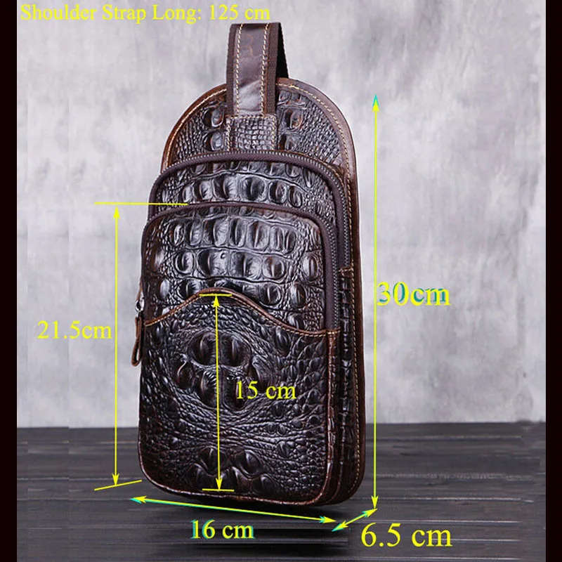 Новые винтажные мужские сумки из натуральной кожи с крокодиловой текстурой, дорожные сумки через плечо, сумки-мессенджеры на ремне, нагрудная сумка