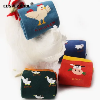 

Creative Chicken Sheep Art Funny Socks Women Harajuku Novelty Cute Meias Unisex Oil Painting Chaussettes Calcetines Divertidos