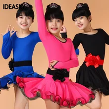 Ребенок Танцы девочек латинские танцы дешевые платья костюм для детей Бальные для Латинской сальсы платье для девочек Детская Одежда для танцев, самбы, латина junior