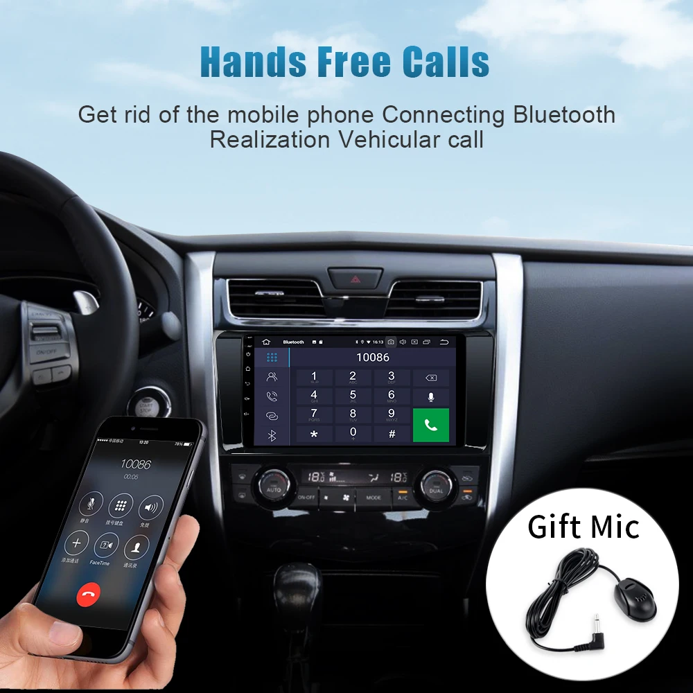 Flash Deal Dasaita Autoradio 1 Din Car Multimedia Player Android 9.0 GPS Navigation System with 9" Screen for Nissan Altima Teana 2013-14 4