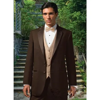 

2020 Customized Men Suit Set For Prom Party (Jacket+Pants+Vest) Exquisite Slim Fit Wedding Tuxedos for Mens Groom Best Man Suits