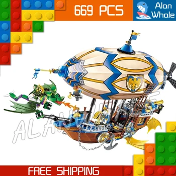 

669pcs The War Human VS Elves Goblin Zeppelin Flying Dragon Archer Model Building Blocks Kit Game Toy Brick Compatible with Lago