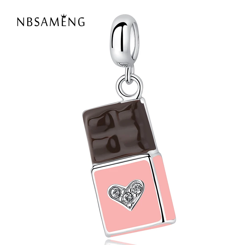

New 925 Sterling Silver Charm Beads Chocolate Pendant Fit Pandora Bracelets & Bangles For Girl DIY Sweet Gift Jewelry