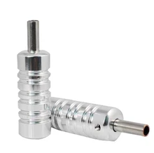 High Quality Tattoo Grips Free Shipping Professional Silver Alumi Alloy Grip Tube Supply For Machine Gun Needle Tip