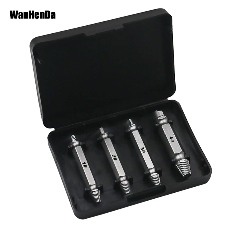 

4Pcs Guide Set Broken Bolt Remover Double Ended Damaged Drill Bit Hot Sale