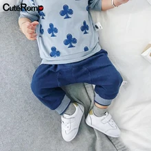 Джинсы с рисунком для малышей от 3 до 24 месяцев весенняя одежда для малышей джинсовые брюки для мальчиков и девочек детские джинсы штаны для мальчиков и девочек штаны для новорожденных