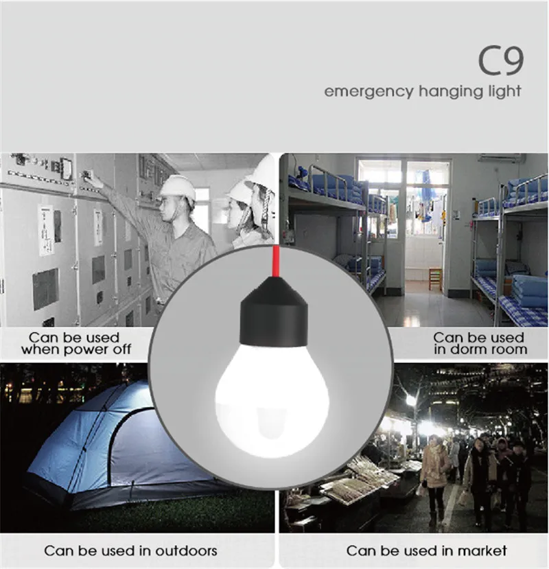 SUNREI C9 лампа аварийной сигнализации переносная наружная подвеска Фонари энергосберегающая Шарообразная лампочка перезаряжаеый ночник с разъемом USB свет