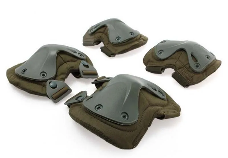 Tactical Airsoft Sports Military Shape Knee Elbow Protective Pads Set Army Greenarmy greenarmy