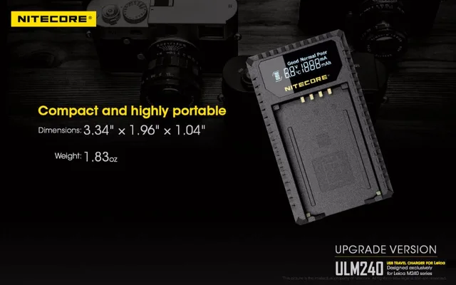 Nitecore ULM240 USB Tarvel 充電器 ライカ BP-SCL2 バッテリー