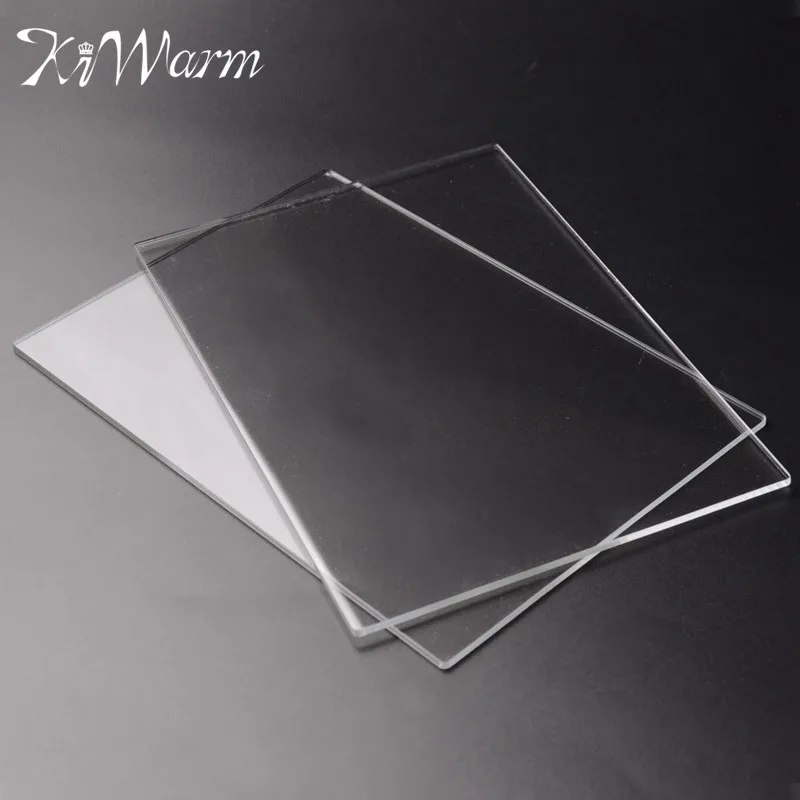 

KiWarm 2PCS/set 2.5 mm Clear Acrylic Cutting Plates Plastic Transparent Sawn Cut Panels Perspex Sheet Acryl Stamping Blocks