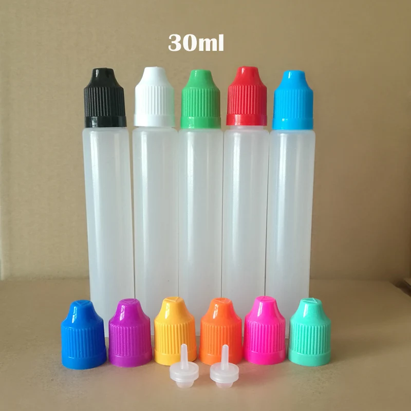 

100pcs 30ml/60ml PE Plastic Squeezable Dropper Bottle Pen Style E-Liquid Ink Childproof Cap Long Thin Tip Vape Juices Container