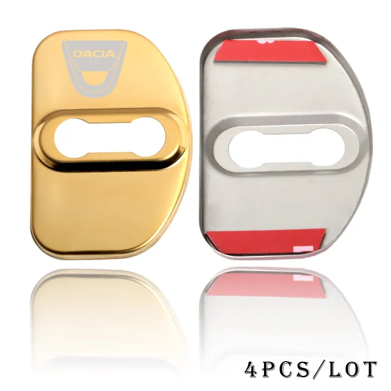 Нержавеющая сталь Пряжка дверного замка, защита, защитная накладка, отделка, для DACIA sandero MK2 Stepway автомобильные аксессуары - Цвет: gold