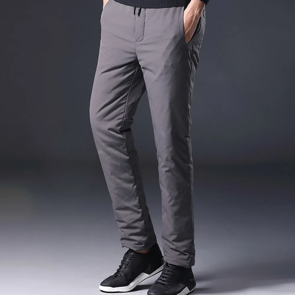 Winter Male White Duck Down Drawstring Pants Men Streetwear Thicken ...