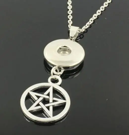 

Vintage Silver Supernatural Pentagram Choker Button Owl Pendants Dog Dream catcher Peace Sign Necklace Gift Women Jewelry