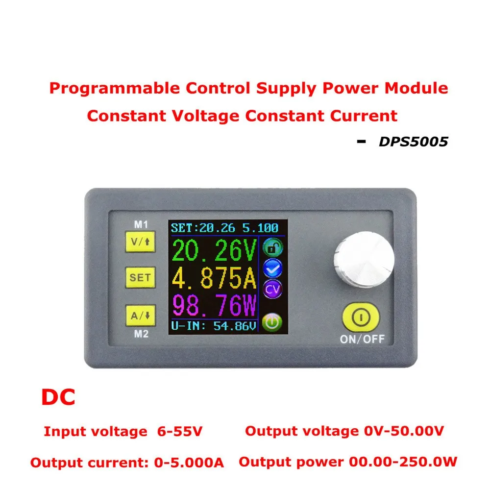 DC DPS5005 voltaje corriente constante-де-Пасо на завязках, модулю de alimentacion программируемый de voltaje buck конвертер цвет ЖК-дисплей с алюминиевой крышкой, 50В