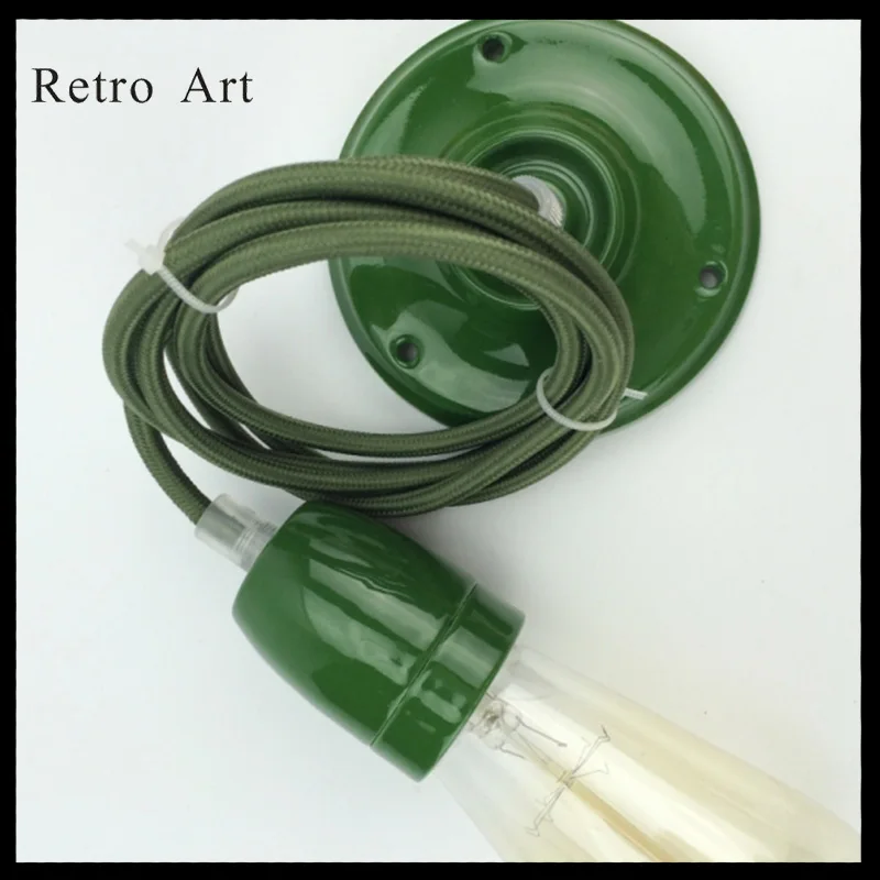 Popular Porcelain Ceiling Rose Lamp Holder with lamp Cord vintage