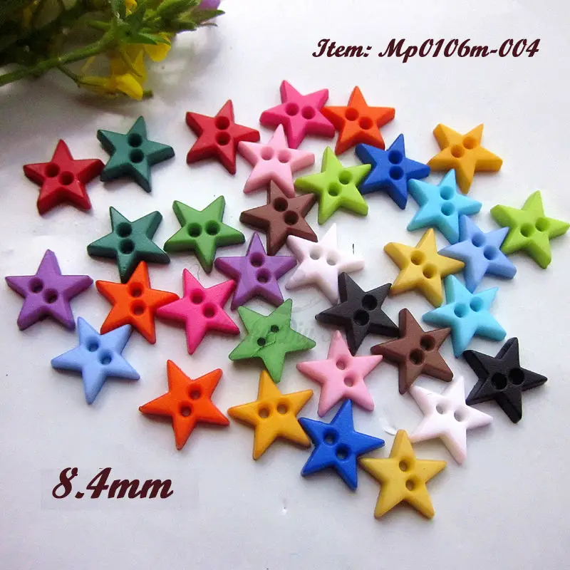 

144pcs mixed / 1 color 8.4mm star small buttons for decoration scrapbook diy sewing craft little mini buttons 16 colors
