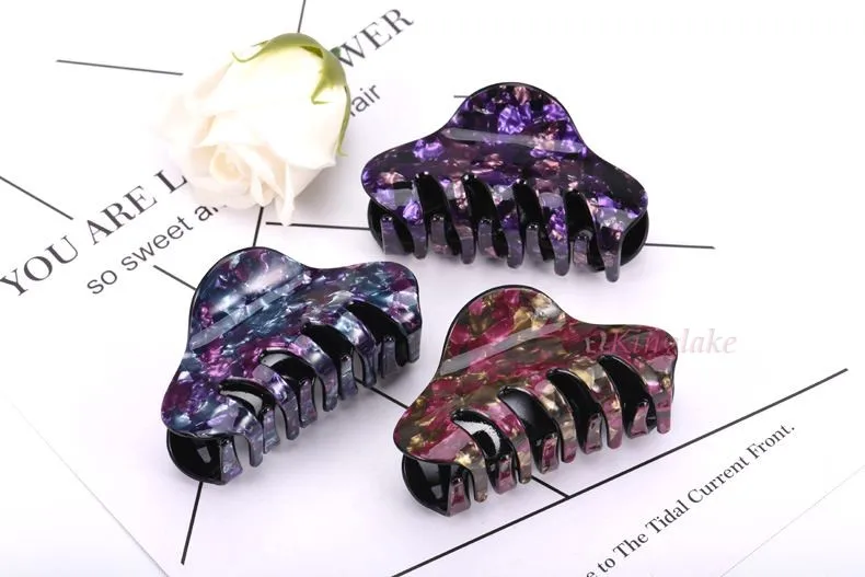 

2018 New Women Headwear Claw Shiny Acrylic Hair Claws Hair Clip Crab Hairpin For Women Accessories Banana Grips