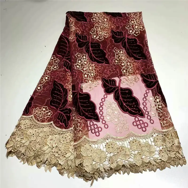 

ZQ!Wholesale Embroidery Guipure Cord Lace Fabric High Quality Pink African Lace Fabrics 2019 Latest Nigerian Lace Fabric! J61801