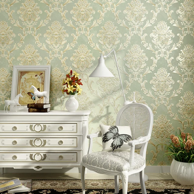 European Style Non Woven Fabric Wallpaper Wall Covering Roll Home European Style Non Woven Fabric Wallpaper Wall Covering Roll Home Decor Stereo Embossed Damask