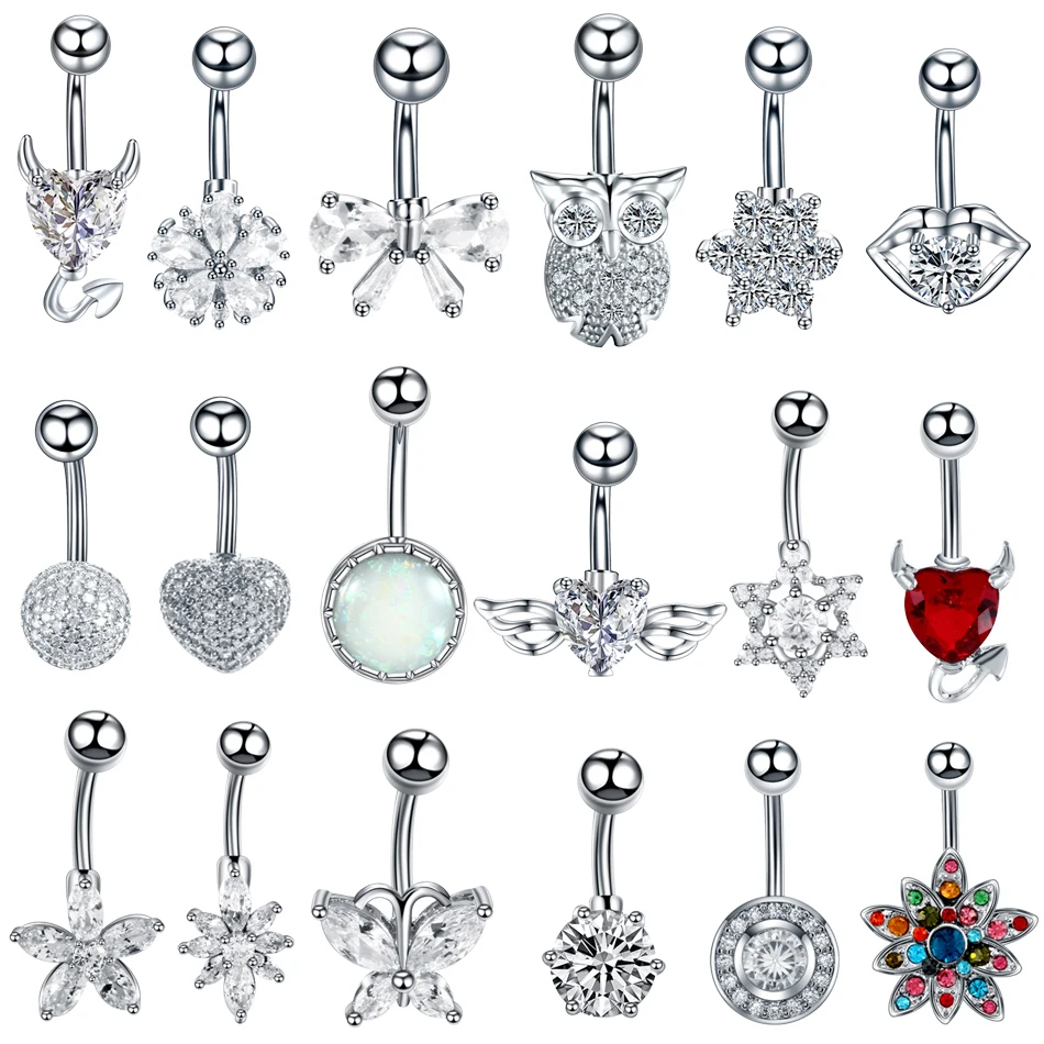 

1PC Stainless Steel Gem Navel Piercings Belly Button Rings Navel Piercing Ombligo Piercing Belly Button Sexy Body Jewelry