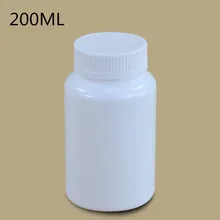 20 шт широкий рот HDPE фармацевтическая пустая пластиковая таблетница медицинская тара с винтовыми крышками 200 мл